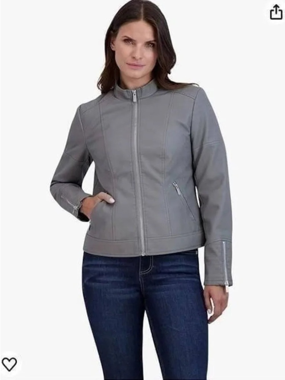 NWOT Women’s Baccini Moto Jacket - Long Sleeve Chic Faux Leather size Medium